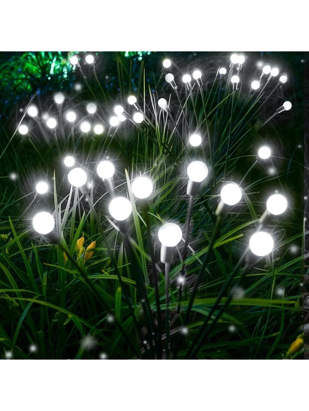 🎃6 Pack White Halloween Decorations Outdoor Solar Firefly Garden Lights